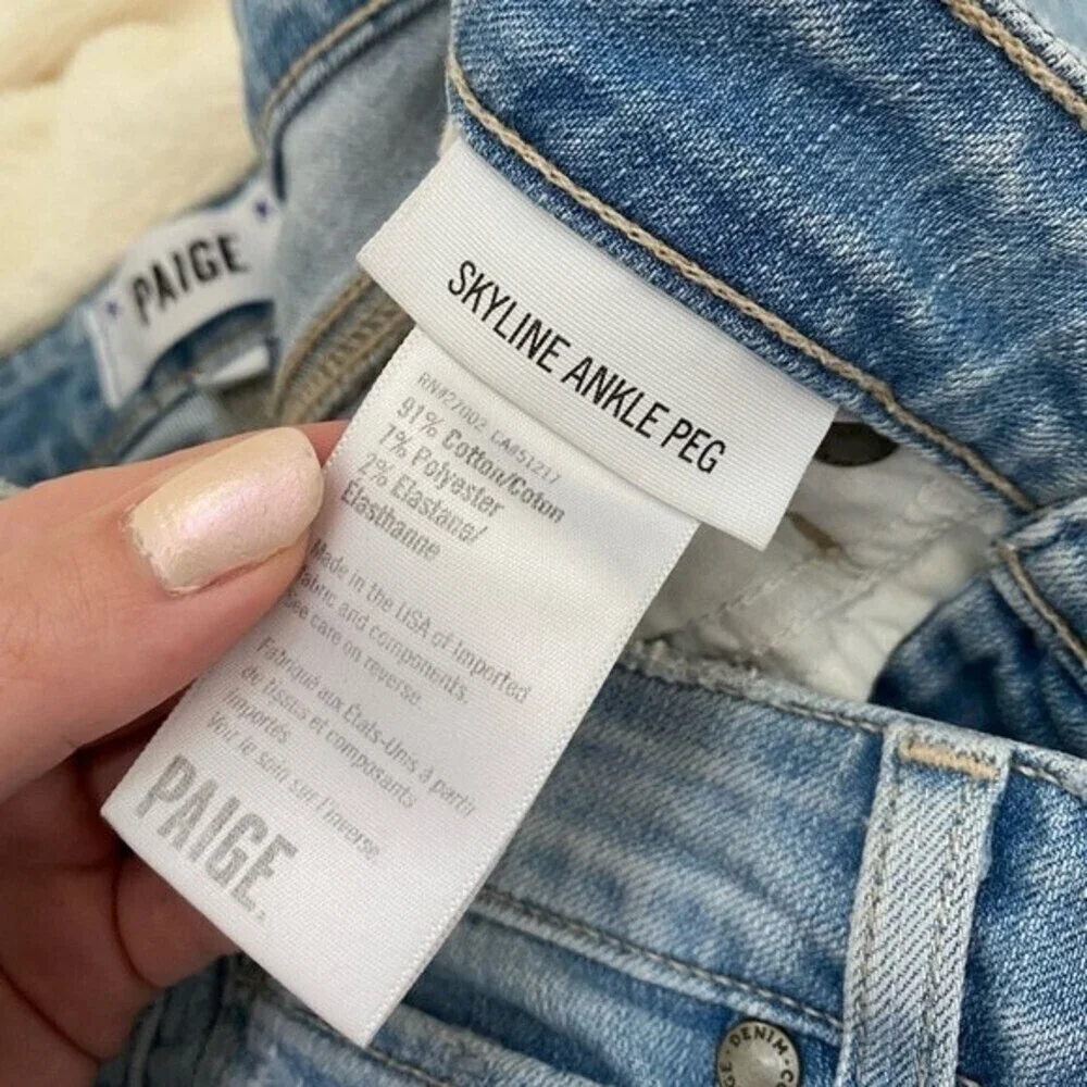 Paige Skyline Ankle Peg jeans size 25 light wash, skinny/tapered cropped jeans